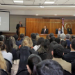 El jurista nacional, profesor doctor Luis Enrique Chase Plate, brindó unas palabras en la conferencia.