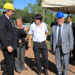 El ministro de la Corte Sindulfo Blanco, en compañía del presidente de la Circunscripción Judicial de Cordillera y del intendente de Atyrá.