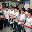 La directora de la Dirección de Mediación, Gladys Alfonso, en el encuentro con los alumnos del Monseñor Lasagna.