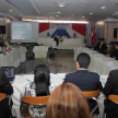 Sindicalistas latinoamericanos en la reunión del seminario internacional.