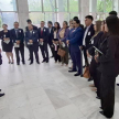 Los alumnos fueron recibidos por el licenciado Santiago Benítez Riera.