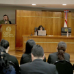 La jornada inició con las palabras del abogado Imbert Mereles, director del CIEJ, quien señaló en modo de agradecimiento mencionando al doctor Camilo Torres, juez  Penal de la Adolescencia, como el coordinador académico del diplomado.