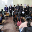 El presidente de la CSJ, doctor Alberto Martínez Simón, y el vicepresidente primero de la CSJ, doctor Luis María Benítez Riera, ambos superintendentes de la Circunscripción Judicial de Cordillera.