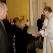 Saludo de la presidenta de la Corte Suprema de Justicia, doctora Alicia Pucheta de Correa, y el cardenal Beniamino Stella.
