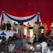 La banda de música de la Policía Nacional estuvo presente para la entonación del himno Nacional.  
