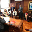 La reunión se desarrolló en el despacho de la ministra, en la sede judicial de la Capital.