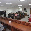 El presidente Diesel recibió a la comitiva en la sala de Conferencias del noveno piso.