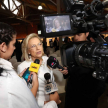 La presidenta de la Corte también habló con periodistas.