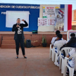 La jueza Leydi Cabañas, Miembro del Tribunal de Apelación de la Niñez y Adolescencia, habló con los alumnos de la Escuela y Colegio Prof. Rebeca Fortunata Alen Rojas. 