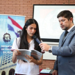 El coordinador del departamento de Educación en Justicia, magíster Aldo Ávalos, presentó a los alumnos un audiovisual a fin de dar a conocer la estructura y funciones de las dependencias del PJ.