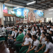 En horas de la tarde, las actividades continuaron en el Colegio Privado Subvencionado Italiano Santo Tomás FROSEP, con una charla dirigida a 255 estudiantes de la Educación Escolar Básica y del Nivel Medio.
