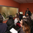 La psicóloga Mónica Britos Esquivel, de la Dirección Técnica Forense, introdujo sobre la práctica profesional que desarrollarán en la jornada.