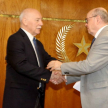 El presidente de la CSJ, doctor César Diesel saludando embajador Eladio Loizaga, presidente del Tribunal Permanente de Revisión (TPR) del MERCOSUR. 