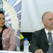 La jueza Violeta Melgarejo junto al ministro Benítez Riera.