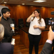 Durante el acto, César Benítez estuvo presente como intérprete
