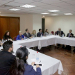Mesa de trabajo con representantes de la Asociación de Peritos Judiciales del Paraguay, en la Sala de Conferencias del Palacio de Justicia de Asunción.