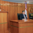 El director del Centro Internacional de Estudios Judiciales (CIEJ), abogado Imbert Mereles, realizó la presentación del tema y del disertante de la jornada.