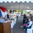 El doctor Antonio Fretes, ministro de la Corte Suprema, dirigiéndose a los presentes durante el Día de Gobierno en Mbocayaty del Guairá.