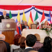El presidente de la Corte Suprema de Justicia, Luis María Benítez Riera, durante su discurso.