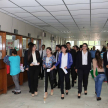 La encargada de la Secretaría de Educación en Justicia, Amada Herrera, recibió a los alumnos que llegaron desde Encarnación.
