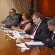 Los ministros del máximo tribunal de la República, doctores Antonio Fretes, Gladys Bareiro de Módica, Eugenio Jiménez y Manuel Ramírez Candia acompañaron al titular de la Corte durante el encuentro