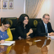 Representantes del Banco Mundial durante la reunión desarrollada en la sala del pleno de la máxima instancia judicial