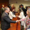 Al culminar el juramento los nuevos magistrados y agentes fiscales realizaron el saludo protocolar a las autoridades judiciales.