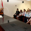 El licenciado Antonio Orzuza, responsable de la Oficina de Información y Orientación Judicial, expuso sobre los talleres de acuerdos y compromisos éticos.