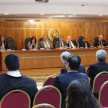 El magistrado Pedro Mayor Martínez expuso sus propuestas ante los ministros. 