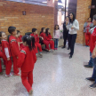 Niños y niñas del preescolar llegaron esta mañana a la sede judicial de Cordillera.