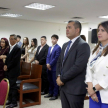 Autoridades de la Corte Suprema de Justicia, representantes de asociaciones judiciales, familiares y allegados acompañaron la ceremonia de toma de juramento del nuevo magistrado.