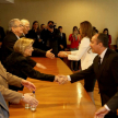 Magistrados, agentes fiscales y defensores públicos saludando a las autoridades judiciales.