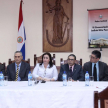 Izq a der. Expositor Alejandro Montes de Oca, consultor  experto en  Lavado de Dinero; Óscar Boidanich, ministro de la Seprelad; Rocío Gossen; Paublino Escobar, juez Penal de la Capital; Ali Hetter Garay, relator de la CSJ.