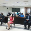 Suman 40 los abogados que prestaron juramento ante el ministro de la Corte Suprema de Justicia n la sala de juicios orales del citado edificio público.