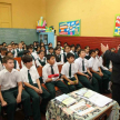 Ministro Luis María Benítez Riera durante la charla sobre los derechos y obligaciones de los niños