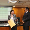 La directora de Derechos Humanos de la Corte, abogada Nury Montiel, explicando el sistema implementado en el concurso.