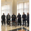 Ministro Jiménez Rolón acompañado de los integrantes del Tribunal de las Aguas.