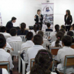 Lic Amada explicó a los niños sobre el objetivo de la visita a la institución a través del Programa Educando en Justicia.