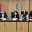 La agenda de la vicepresidenta Llanes inició con palabras de bienvenida dirigidas a los nuevos funcionarios que fueron nombrados a través de concurso público de oposición para el ingreso al Poder Judicial.