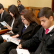Los estudiantes recibieron materiales alusivos al rol del Poder Judicial.