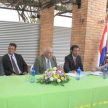Momento en que se firma el acta de compromiso de construccion de la nueva sede del Juzgado de  Paz.