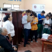 Estudiantes abrieron la jornada con una amena canción coreada por ellos mismos con el acompañamiento de un docente de educación artística.