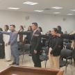 Acto de juramento de ley de 11 nuevos profesionales del derecho en el salón de Juicios Orales del Palacio de Justicia de Pedro Juan Caballero.