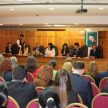 La jueza Vivian López Núñez fue la moderadora del debate entre los participantes y los conferencistas internacionales. 