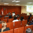 la coordinadora del proyecto, licenciada María Critina Sanabria, en la presentación del proyecto. 