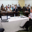 Audiencia de juicio oral en una Corte Penal.