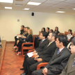 El juez Hugo Garcete del fuero Civil y Comercial durante la charla con los universitarios