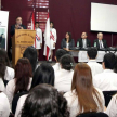 El doctor Rigoberto Zarza destacó en su discurso la valentía de los jóvenes de asumir la responsabilidad de convertirse en facilitadores judiciales.