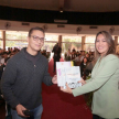 La magistrada hizo entrega de materiales informativos para la institución.