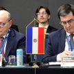 El presidente de la Corte Suprema de Justicia y titular de la Sala Constitucional, doctor César Diesel, junto al ministro Gustavo Santander Dans, integrante de la misma Sala.